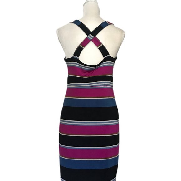 Lucy Love Women's Multicolored Striped Lined Sleeveless Dress Size Large - Picture 5 of 5